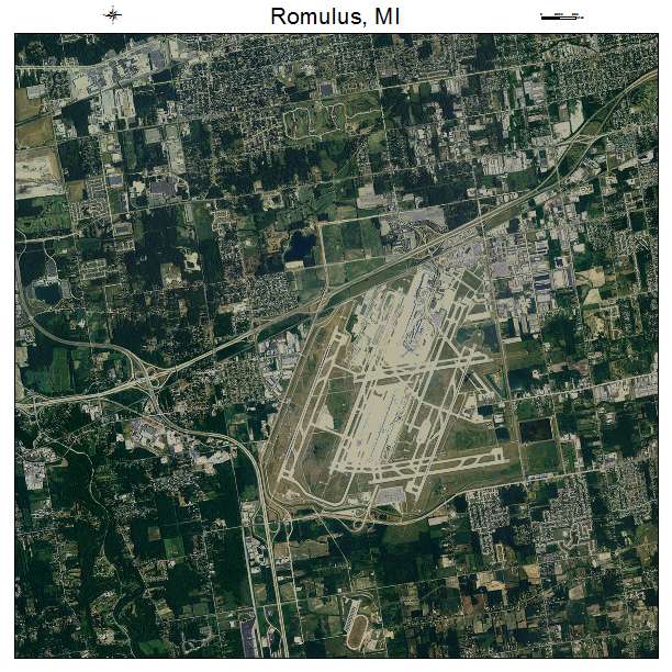 Romulus, MI air photo map