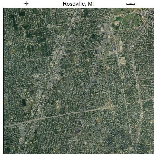 Roseville, MI air photo map