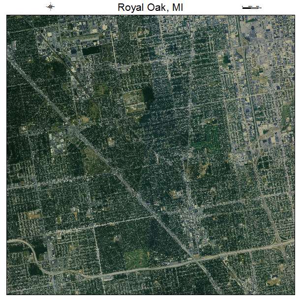 Royal Oak, MI air photo map