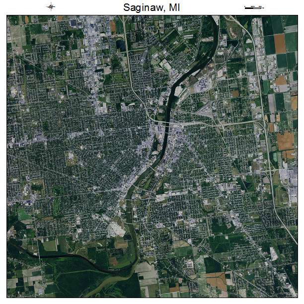 Saginaw, MI air photo map