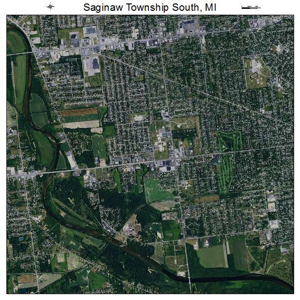 Saginaw Township South, MI air photo map