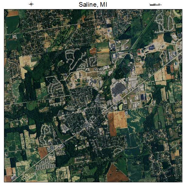 Saline, MI air photo map