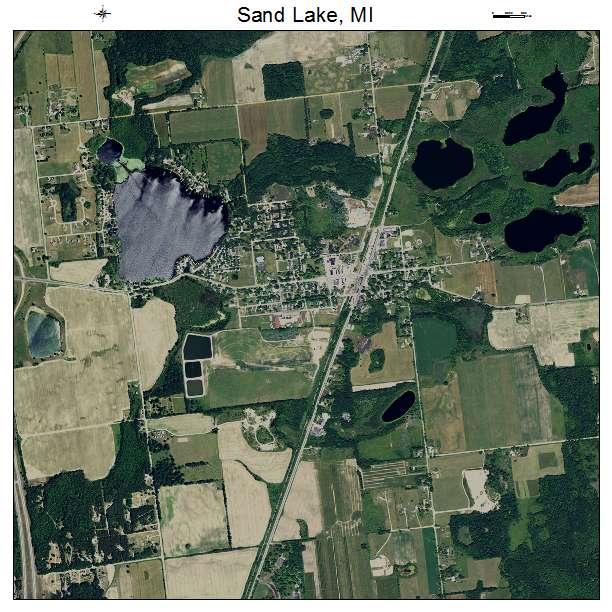 Sand Lake, MI air photo map