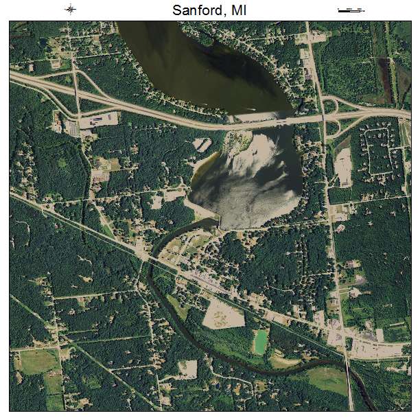 Sanford, MI air photo map