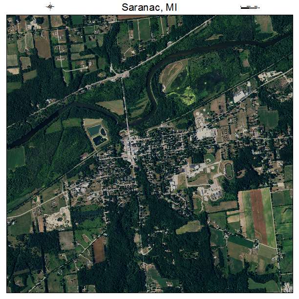 Saranac, MI air photo map