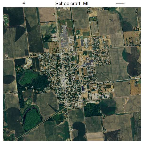 Schoolcraft, MI air photo map