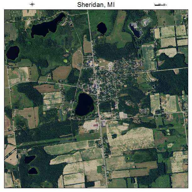 Sheridan, MI air photo map