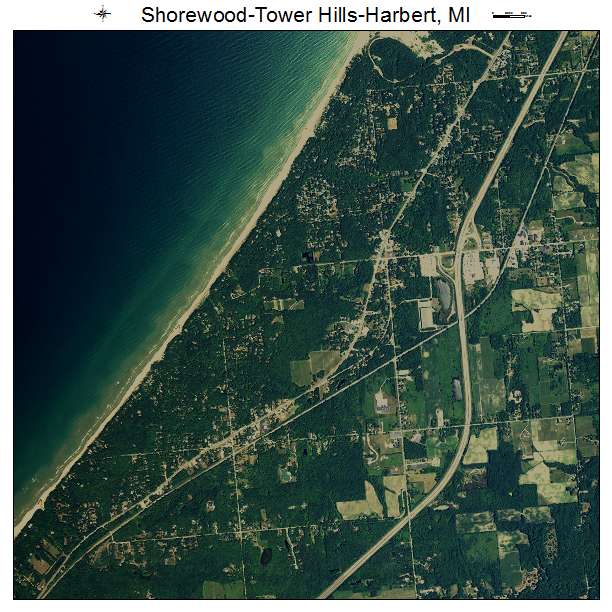 Shorewood Tower Hills Harbert, MI air photo map