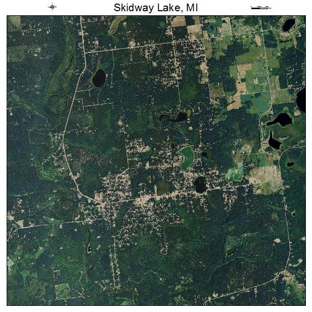 Skidway Lake, MI air photo map