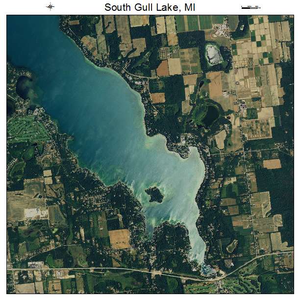Aerial Photography Map Of South Gull Lake Mi Michigan