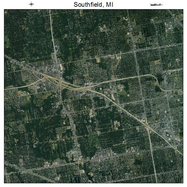 Southfield, MI air photo map