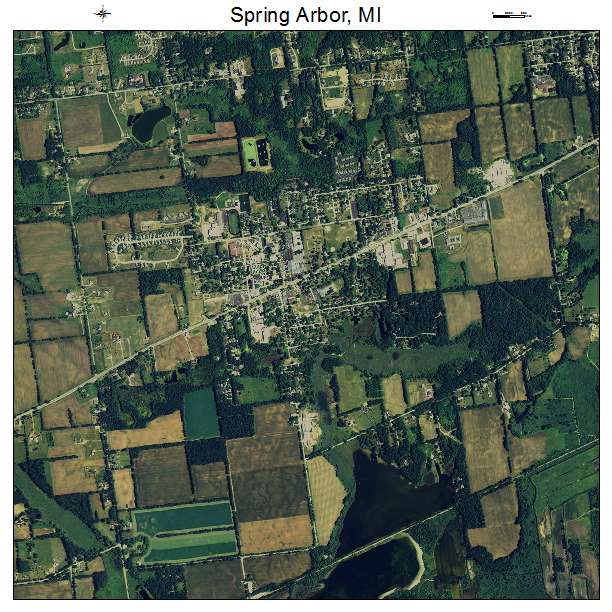 Spring Arbor, MI air photo map