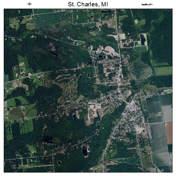 St Charles, MI air photo map