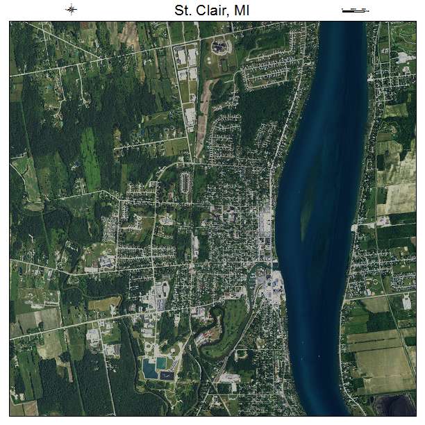 St Clair, MI air photo map