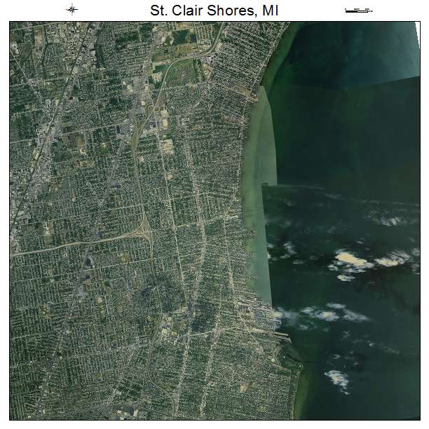 St Clair Shores, MI air photo map