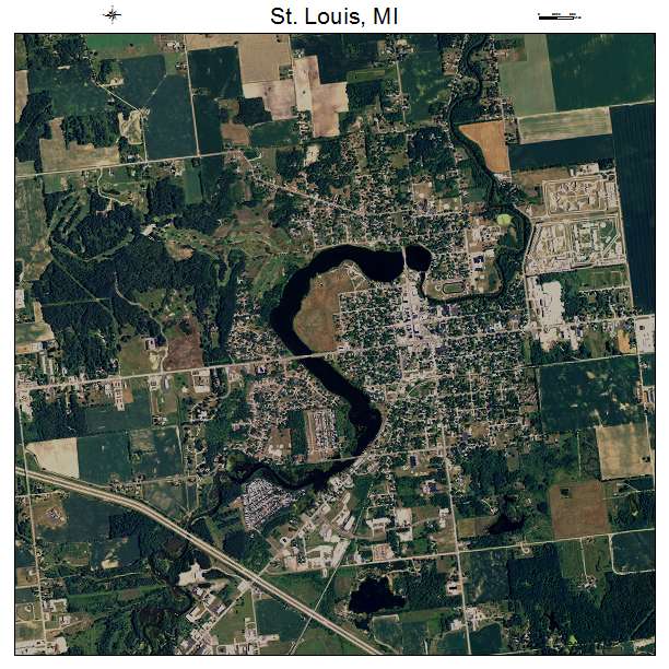 St Louis, MI air photo map