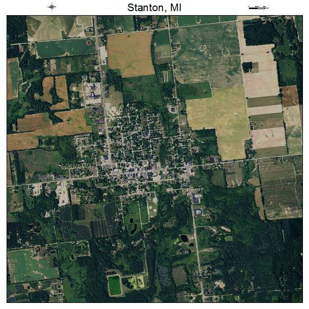 Stanton, MI air photo map