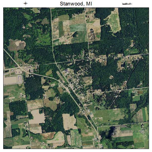 Stanwood, MI air photo map