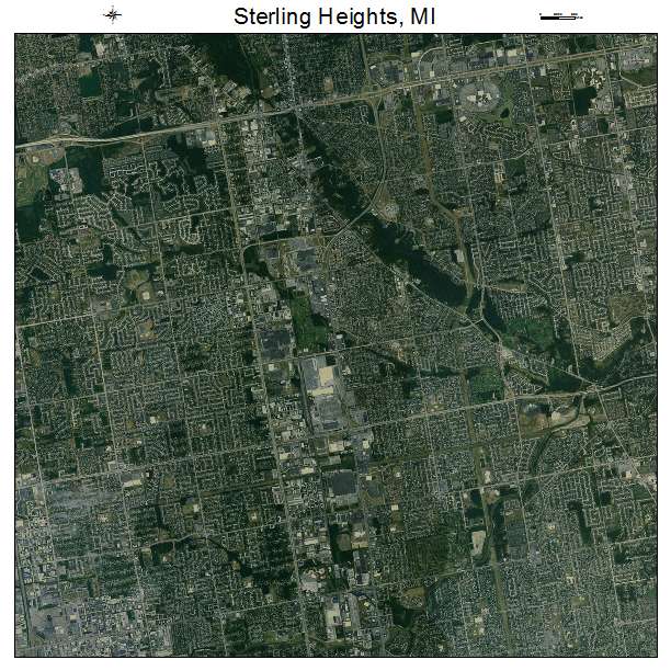 Sterling Heights, MI air photo map