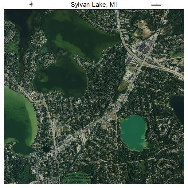 Sylvan Lake, MI air photo map