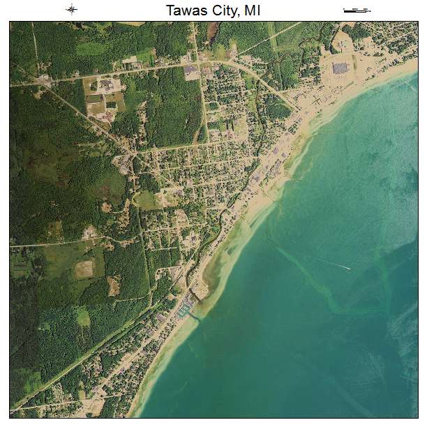 Tawas City, MI air photo map