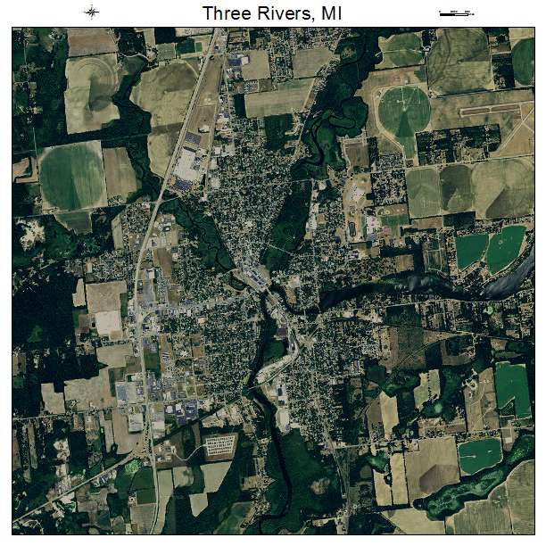 Three Rivers, MI air photo map