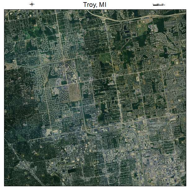Troy, MI air photo map