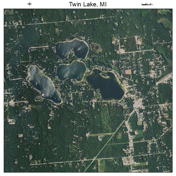 Twin Lake, MI air photo map
