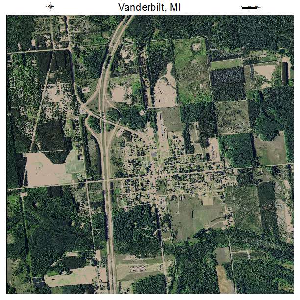 Vanderbilt, MI air photo map