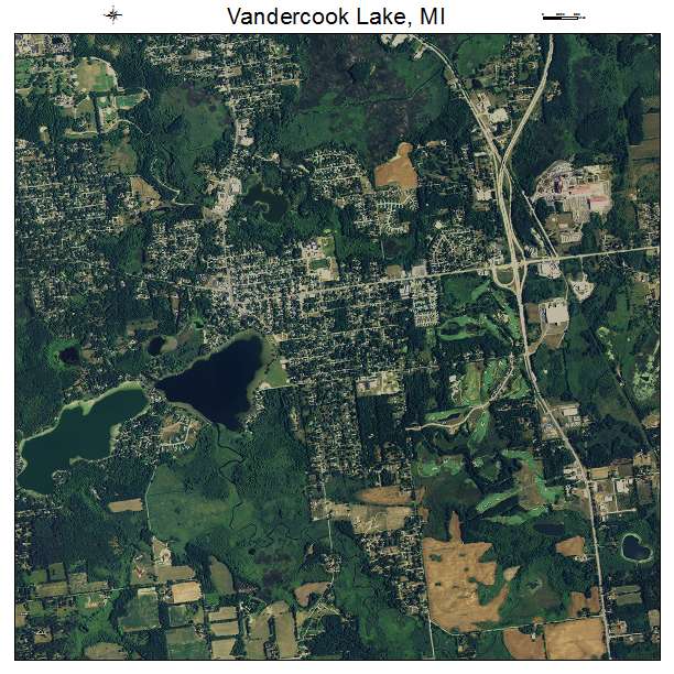 Vandercook Lake, MI air photo map