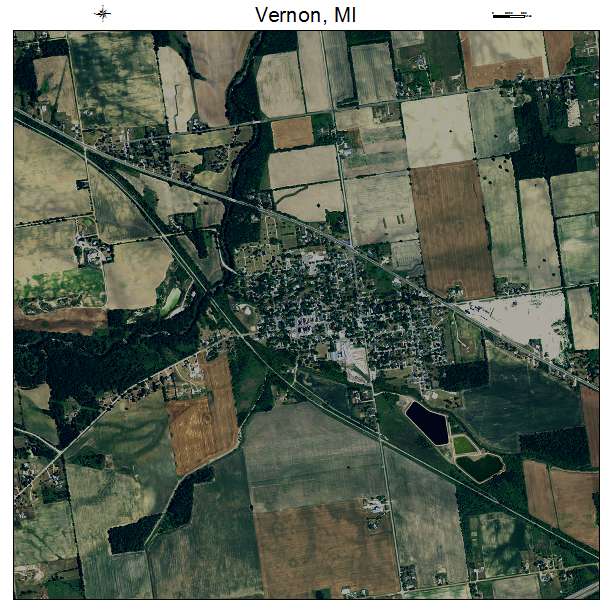 Vernon, MI air photo map