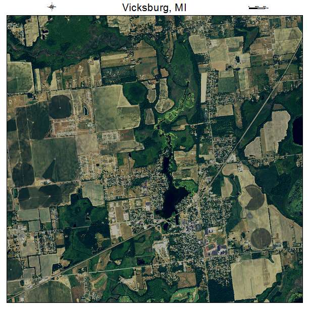 Vicksburg, MI air photo map