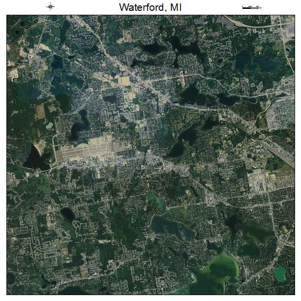 Waterford, MI air photo map