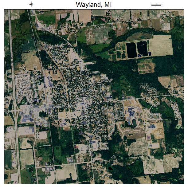 Wayland, MI air photo map