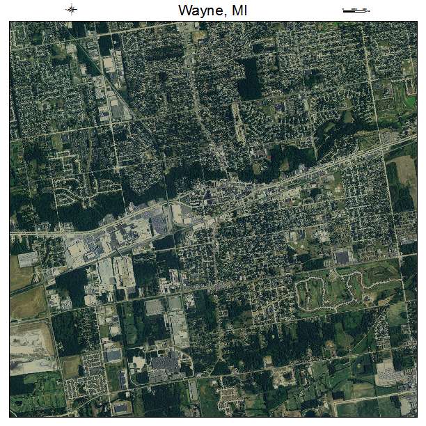 Wayne, MI air photo map