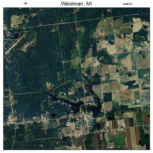 Weidman, MI air photo map