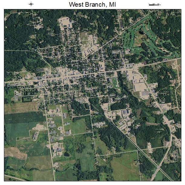 West Branch, MI air photo map