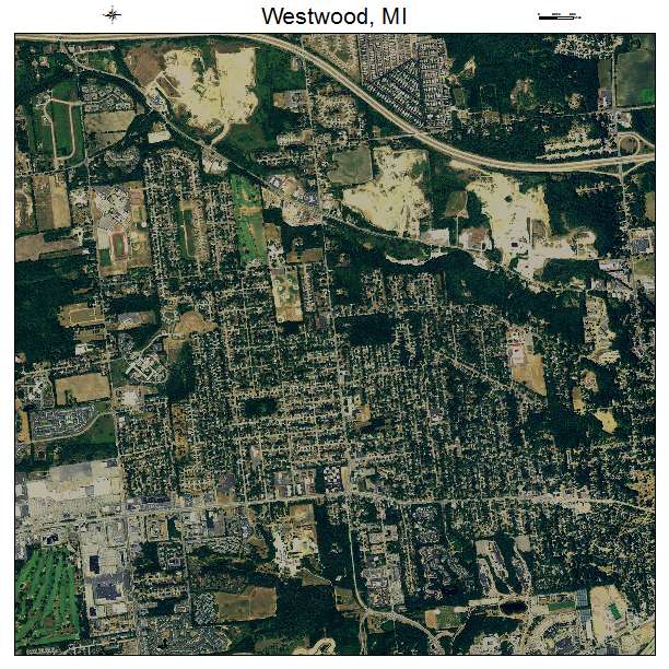 Westwood, MI air photo map