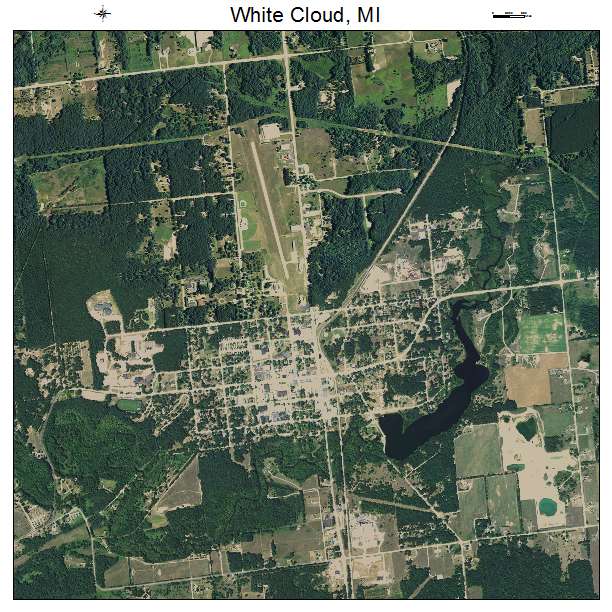 White Cloud, MI air photo map