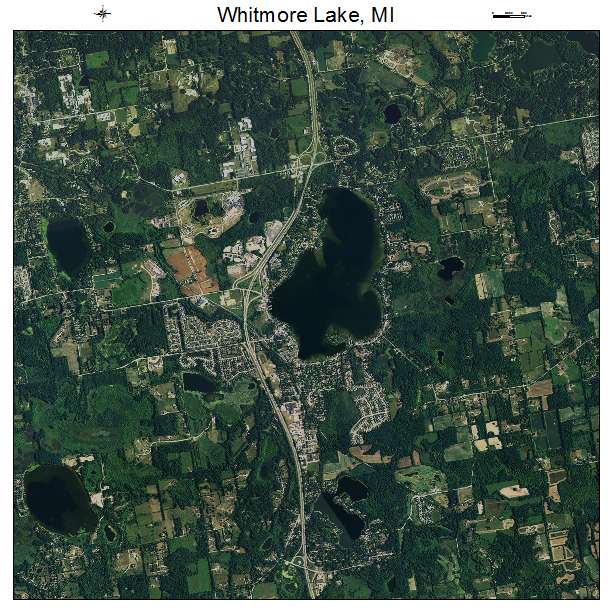 Whitmore Lake, MI air photo map