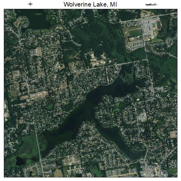 Wolverine Lake, MI air photo map