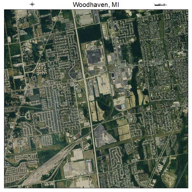 Woodhaven, MI air photo map