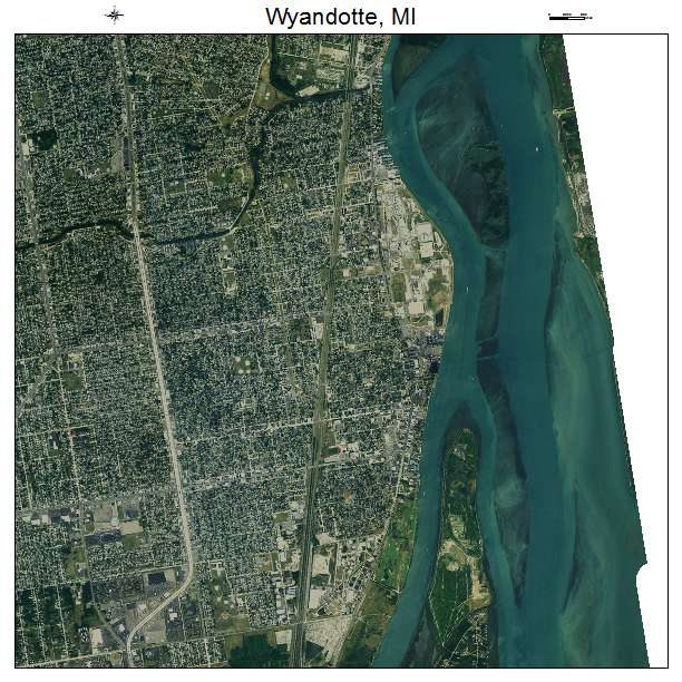 Wyandotte, MI air photo map