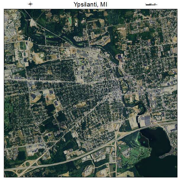 Aerial Photography Map of Ypsilanti, MI Michigan
