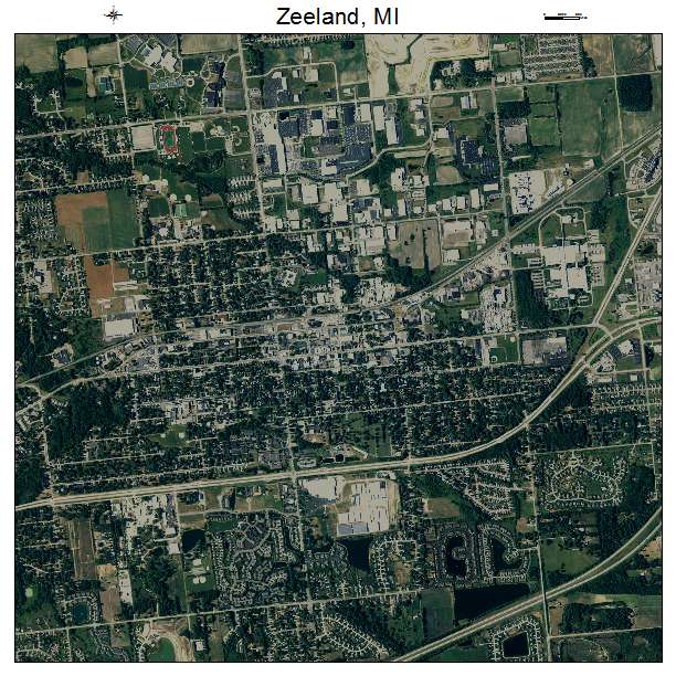 Zeeland, MI air photo map