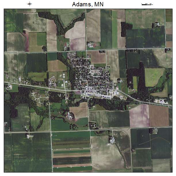 Adams, MN air photo map