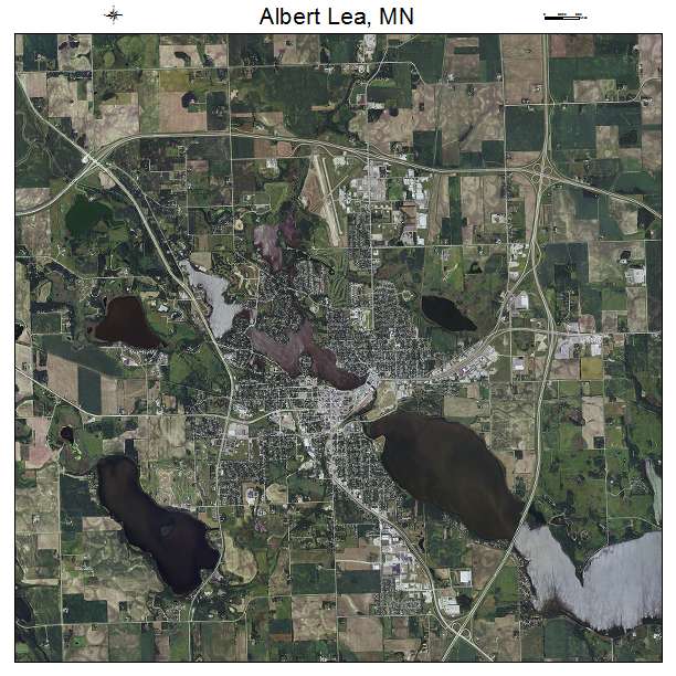 Albert Lea, MN air photo map