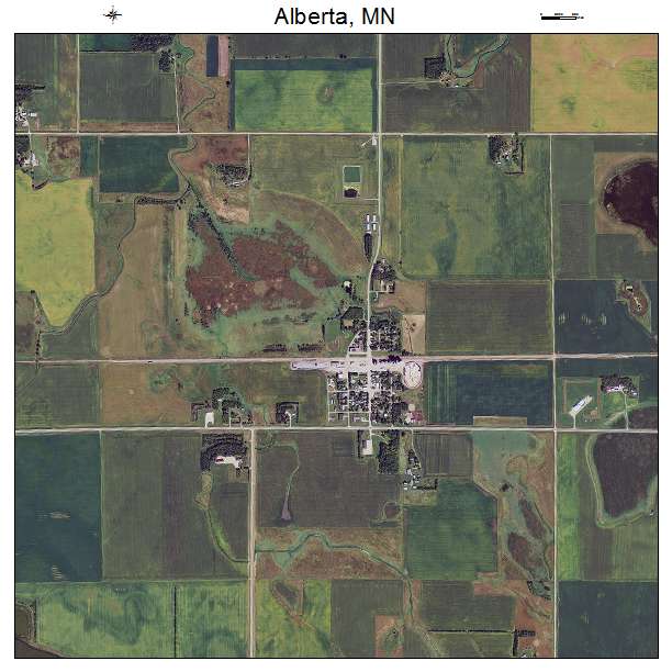 Alberta, MN air photo map