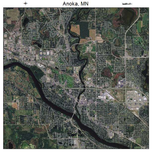 Anoka, MN air photo map