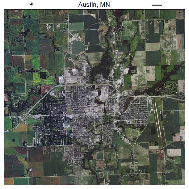 Austin, MN air photo map